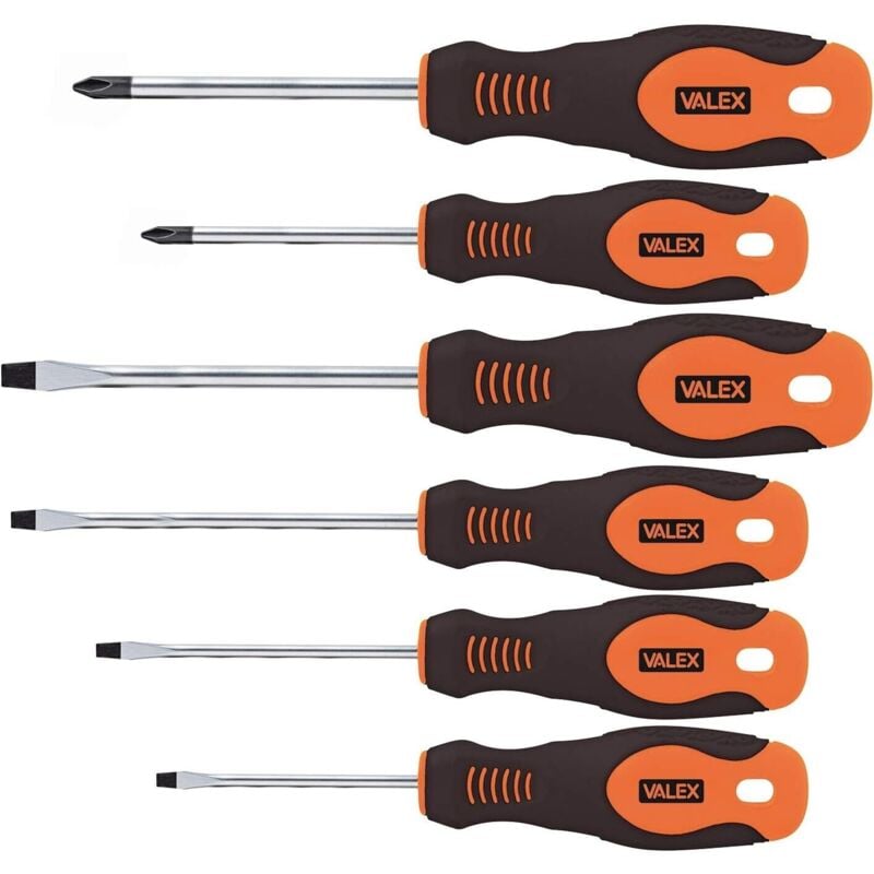 foto del prodotto set serie 6 pezzi cacciavite cacciaviti taglio flat phillips valex 1463891