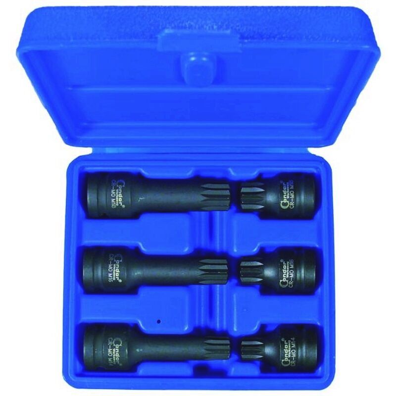foto del prodotto set serie bussole a impatto inserto spline xzn m14 m18 1 2 6pz condor