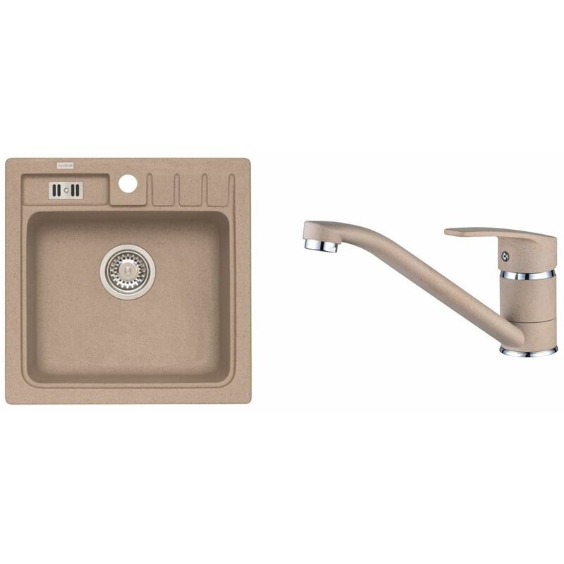 foto del prodotto set set lavello niagara 20 e miscelatore nina, beige seta091 alveus