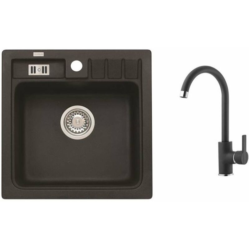 foto del prodotto set set lavello niagara 20 e miscelatore tonia, carbon seta103 alveus