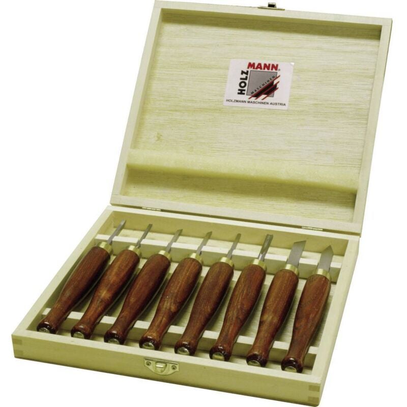 foto del prodotto set sgorbie scalpelli per micro tornitura tornio legno holzmann hm8tlg