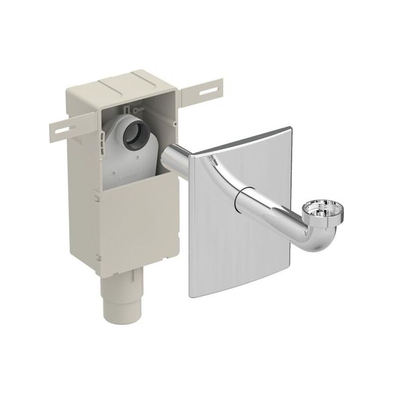 foto del prodotto set sifone da placca cromata da incasso per lavabo, scarico orizzontale geberit 151.120.21.1