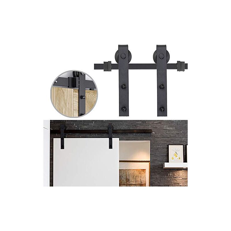 foto del prodotto set sistema per porta scorrevole, accessorio per porta scorrevole, incluso binario di scorrimento, accessorio per porta scorrevole per porta della