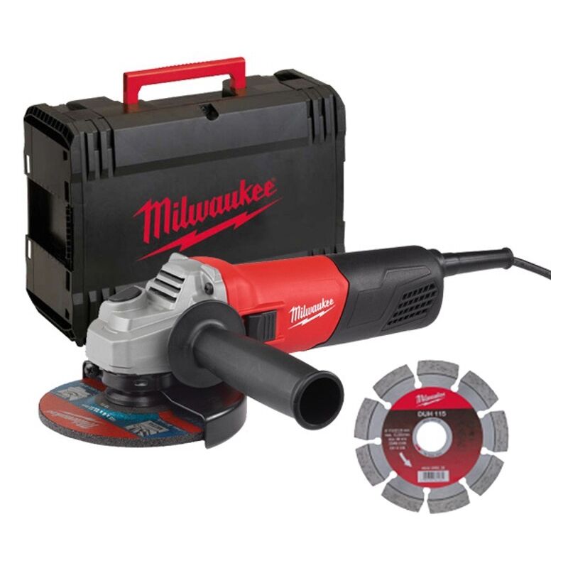 foto del prodotto set smerigliatrice milwaukee ag800 115ed con disco 115 mm e valigetta 4933451281