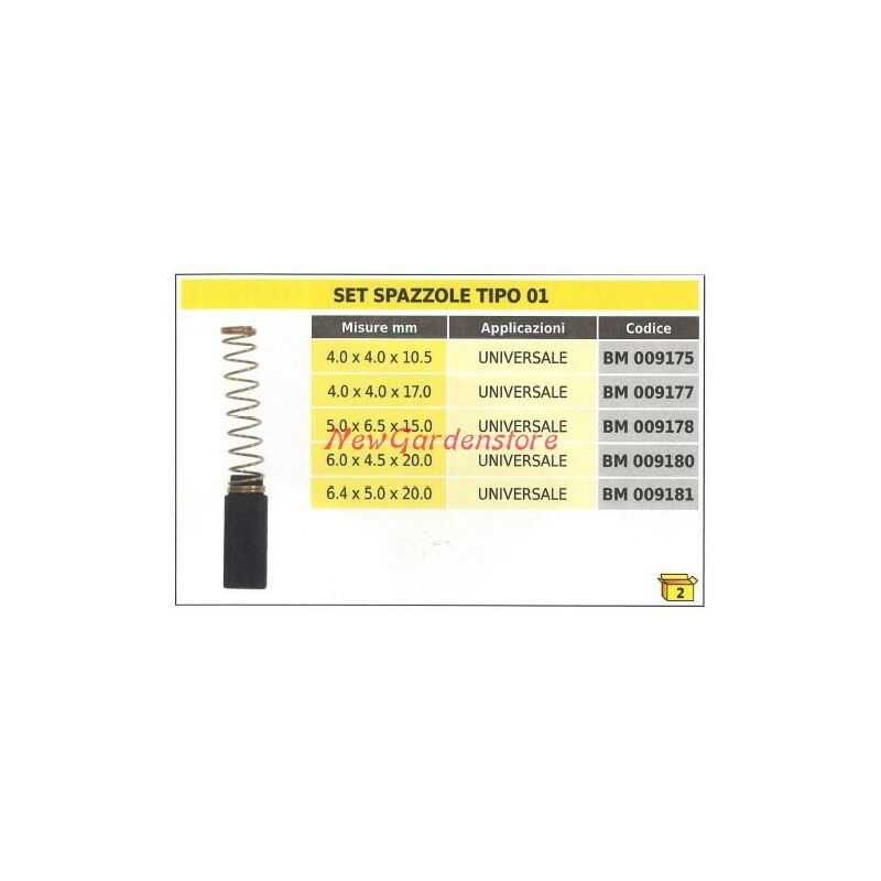 foto del prodotto set spazzole 2 pezzi tipo 01 universale 6.4 x 5.0 x 20.0 mm 009181