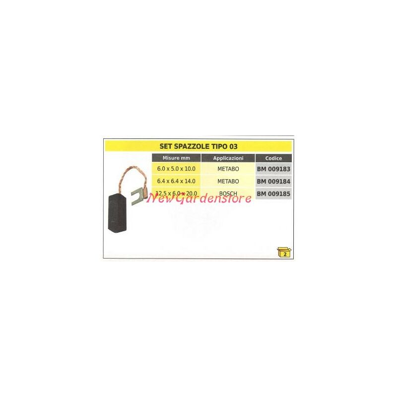 foto del prodotto set spazzole 2 pezzi tipo 03 bosch 12.5 x 6.0 x 20.0 mm 009185