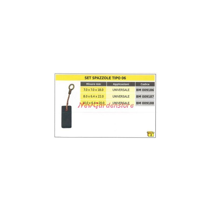 foto del prodotto set spazzole 2 pezzi tipo 06 universale 10.0 x 6.4 x 20.0 mm 009188