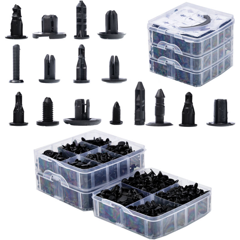 foto del prodotto set spille per auto 620 pz. rosfix in una scatola di plastica senza accessori