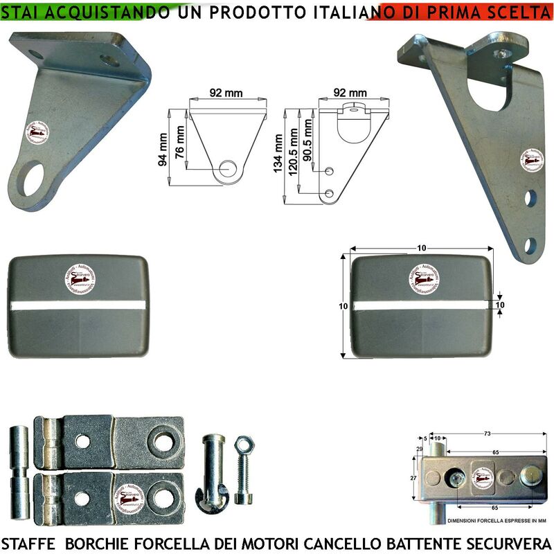 foto del prodotto set staffe acciaio con borchie forcella o snodo posteriore in alluminio 121091 para strappi o sforzi eccessivi e leggeri adattamenti ricambio per