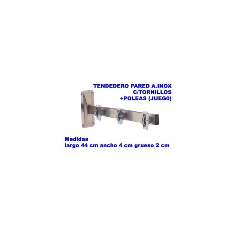 foto del prodotto set stendibiancheria da muro in acciaio inox con viti e pulegge 44 cm x 4 x 2 301012