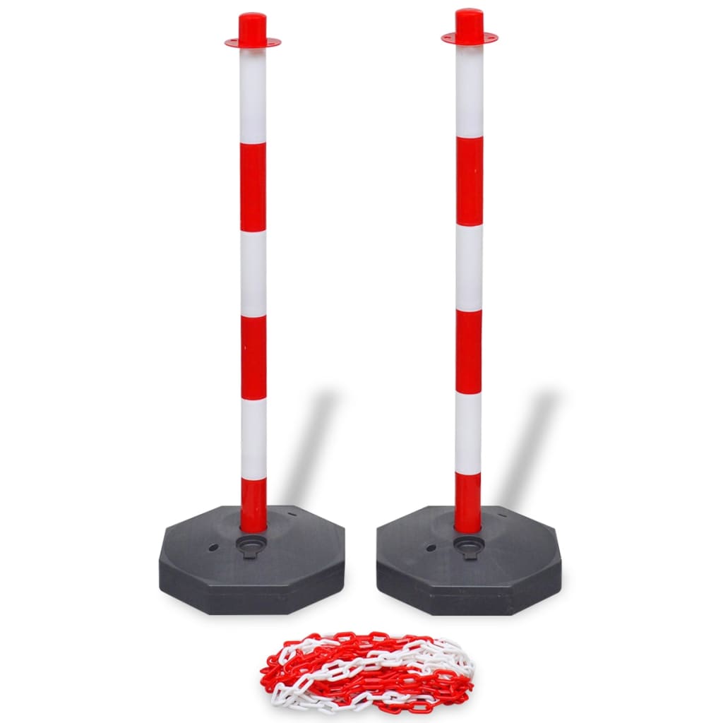 foto del prodotto set stradale con pali e catena in plastica 10 m cod mxl 96936