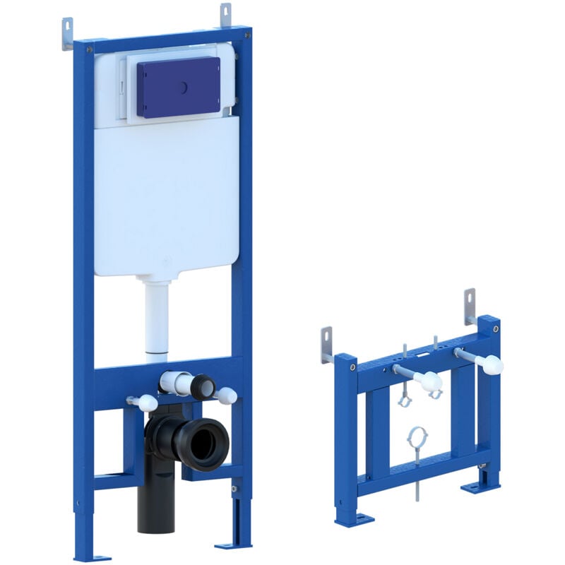 foto del prodotto set struttura , cassetta , telaio da incasso completo di placca inox per sanitari bagno wc e bidet sospesi - nala