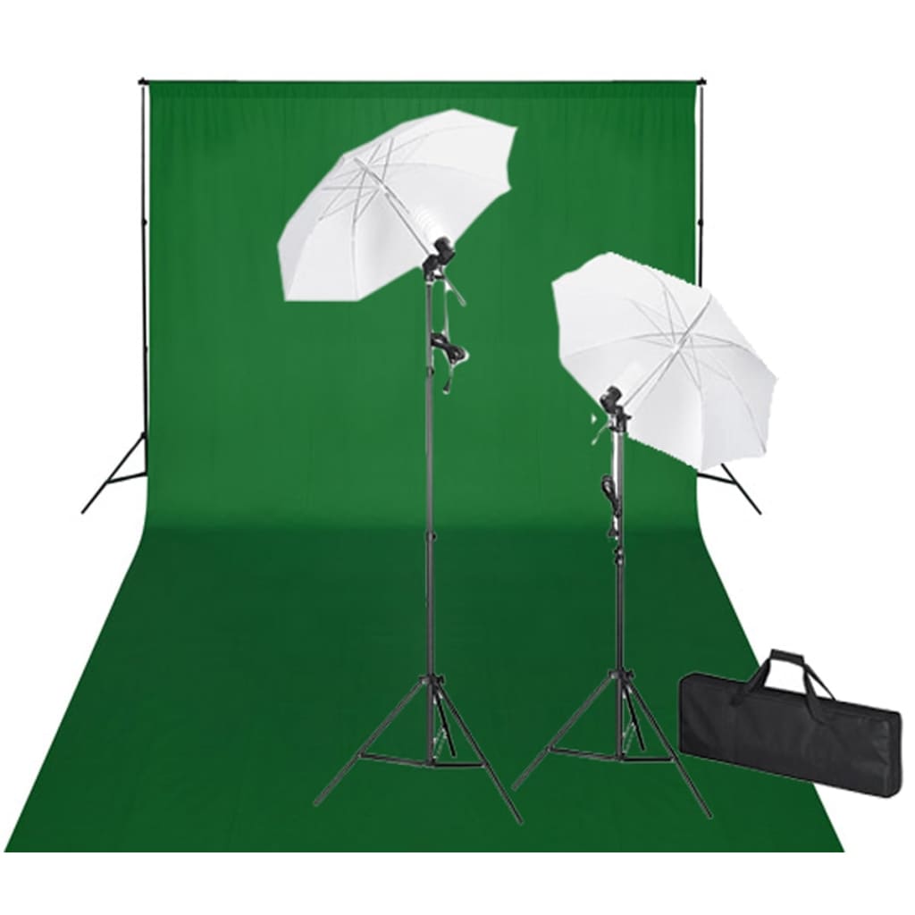 foto del prodotto set studio fotografico fondale verde 600x300 cm e luci cod mxl 119138