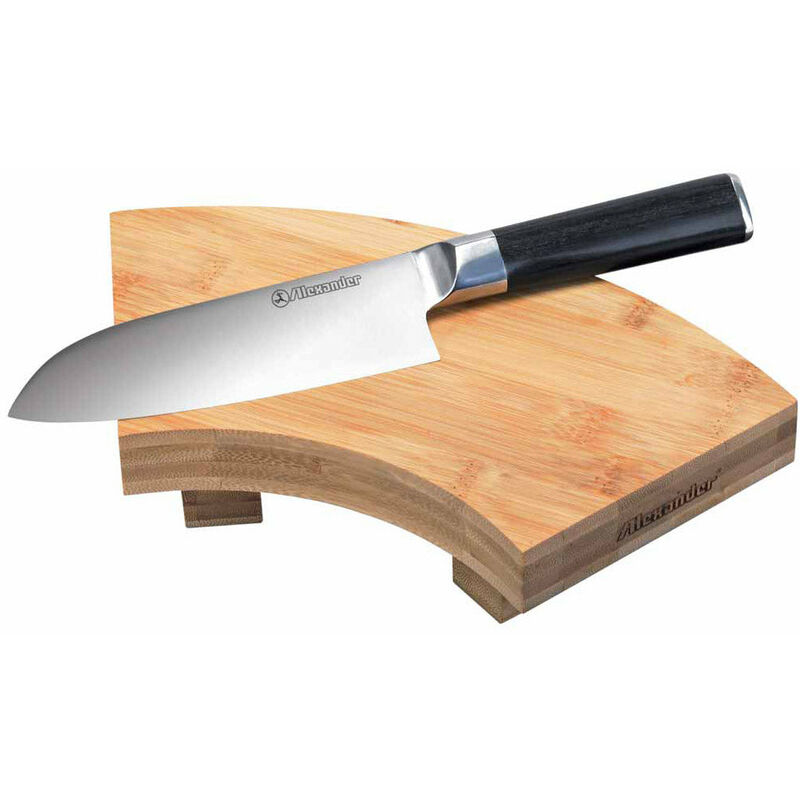 foto del prodotto set sushi con coltello santoku e tagliere in bamboo alexander