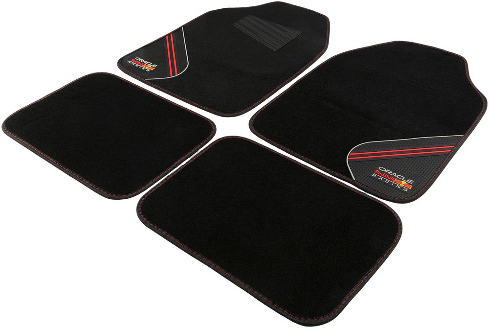 foto del prodotto set tappeti 4 pz racing nero rosso