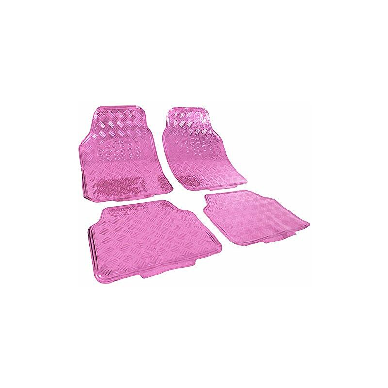 foto del prodotto set tappetini 4 pezzi in pvc auto universali tappeto antiscivolo rosa woltu