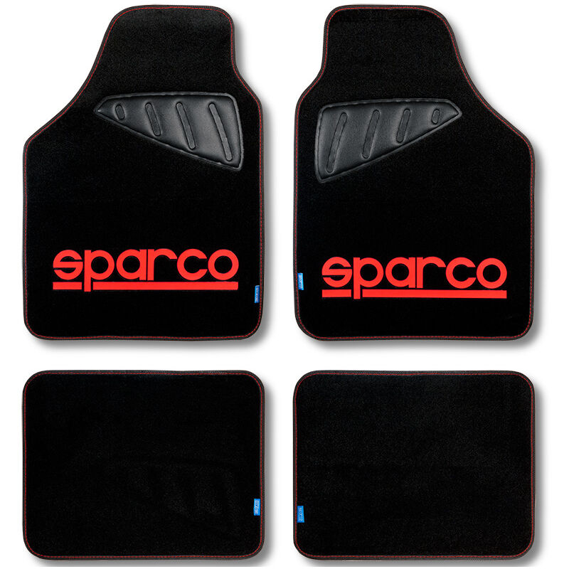 foto del prodotto set tappetini auto sparco tessuto rosso