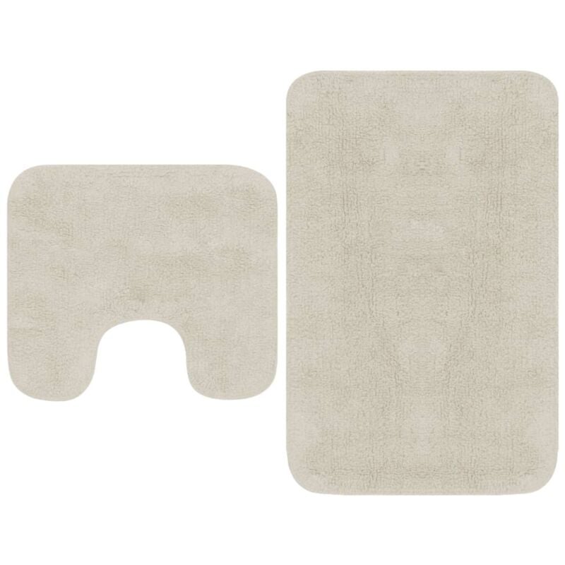 foto del prodotto set tappetini per bagno 2 pz in tessuto bianco vidaxl