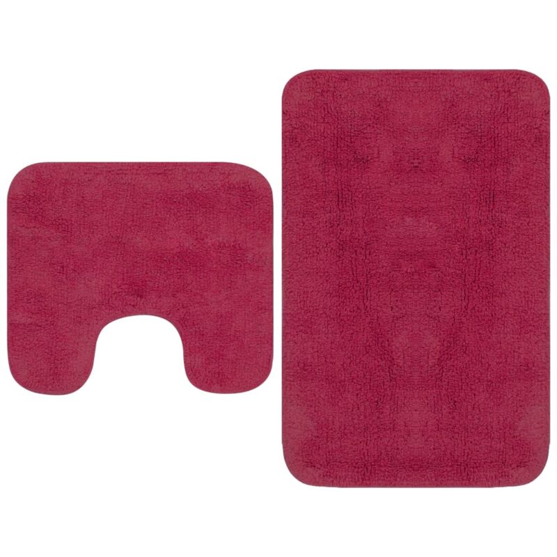 foto del prodotto set tappetini per bagno 2 pz in tessuto fucsia vidaxl