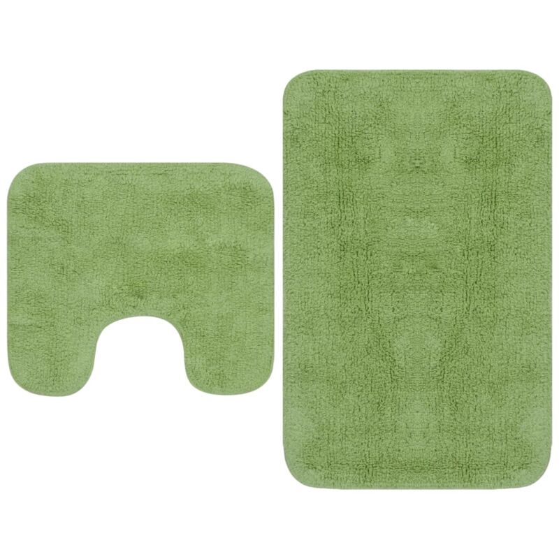 foto del prodotto set tappetini per bagno 2 pz in tessuto verde vidaxl