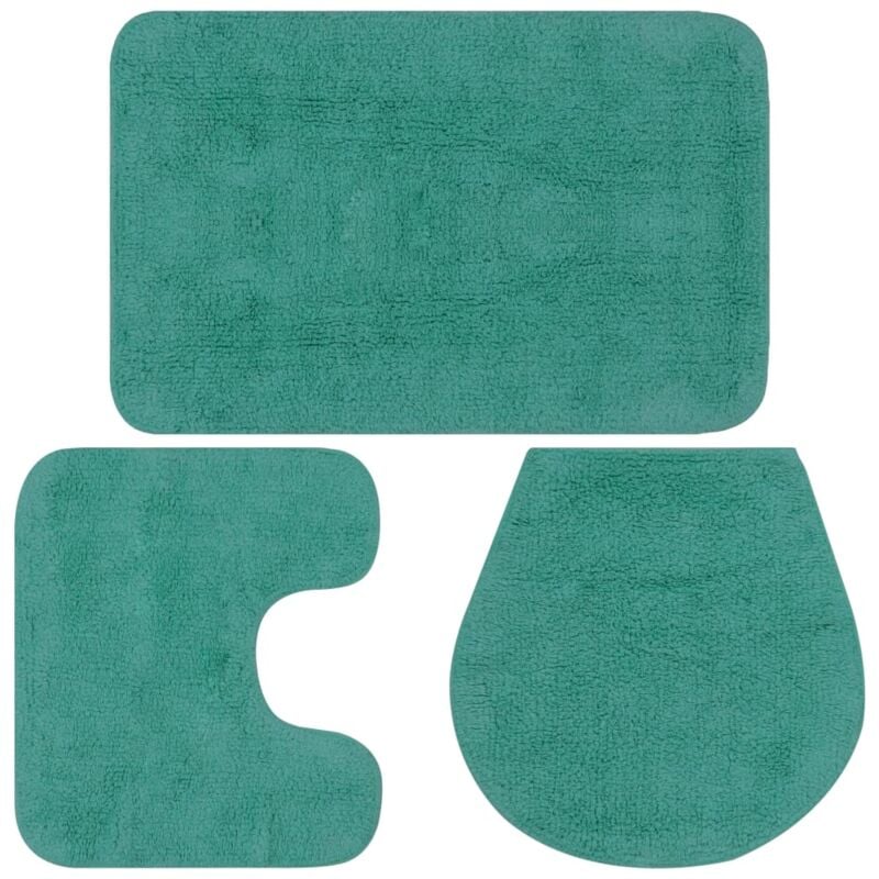 foto del prodotto set tappetini per bagno 3 pz in tessuto turchese vidaxl