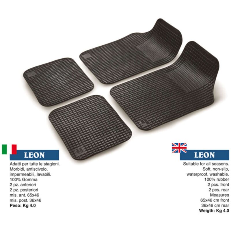 foto del prodotto set tappeto auto in gomma polar 4 pezzi