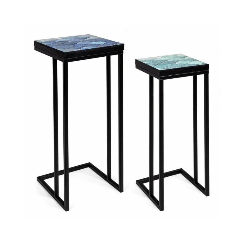 foto del prodotto set tavolini moderni arredo industrial pz 2