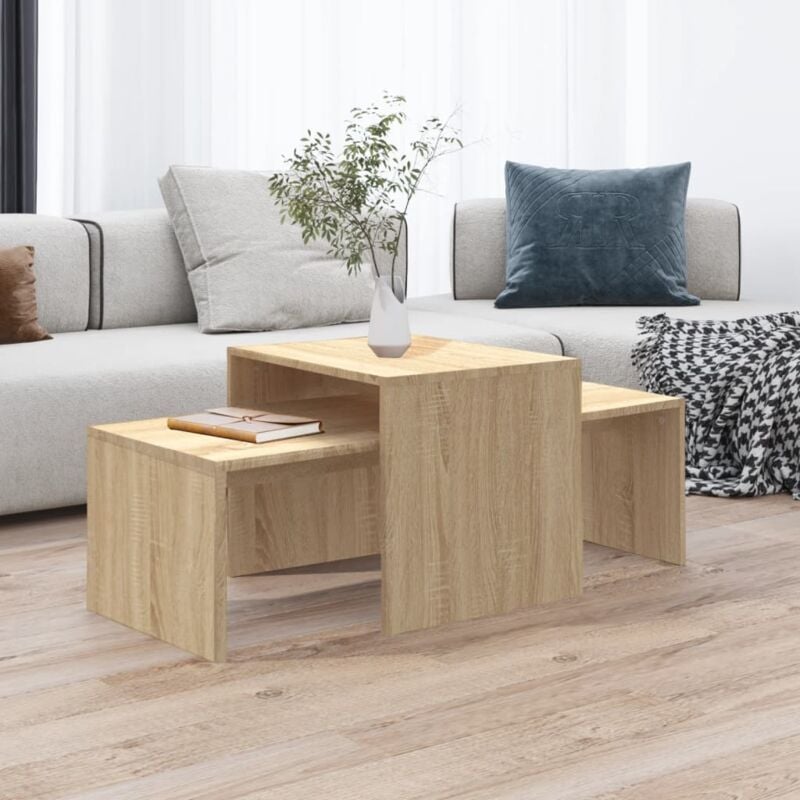 foto del prodotto set tavolini salotto rovere sonoma 100x48x40 cm multistrato vidaxl