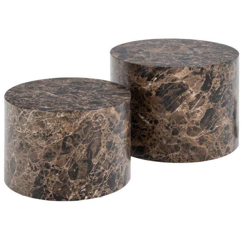foto del prodotto set tavolino da caff norsica 800, marmo marrone, 40x0x0cm, diametro 58, pannello di fibra a media densit , rotondo