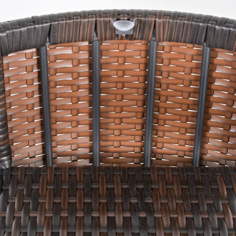 foto del prodotto set tavolino e 2 sedie da giardino con cuscini in rattan marrone