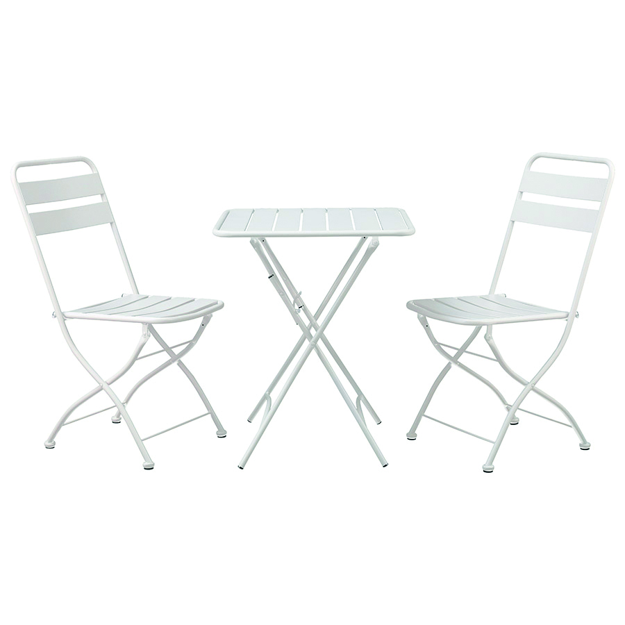 foto del prodotto set tavolino e sedie da giardino pieghevoli bianco mia