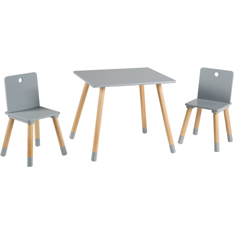 foto del prodotto set tavolo 2 sedie per bambini 3 altezze regolabili piedi in legno massiccio stile scandinavo mobili da salotto per cameretta legno