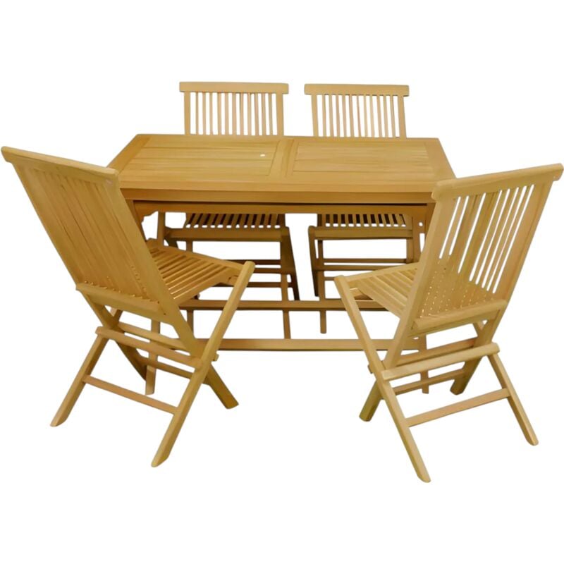 foto del prodotto set tavolo 4 sedie pieghevoli legno di teak