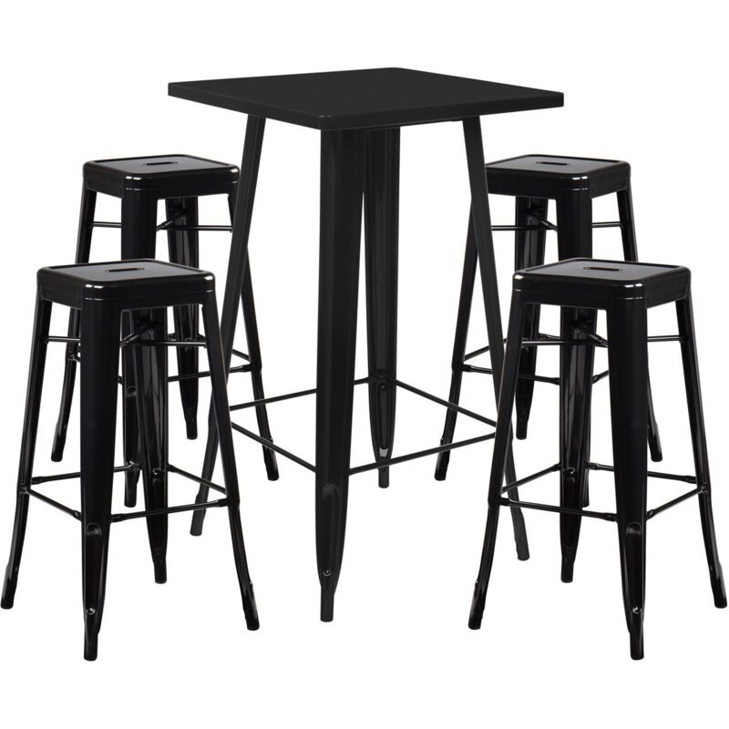 foto del prodotto set tavolo alto lix e 4 sgabelli alti sklum