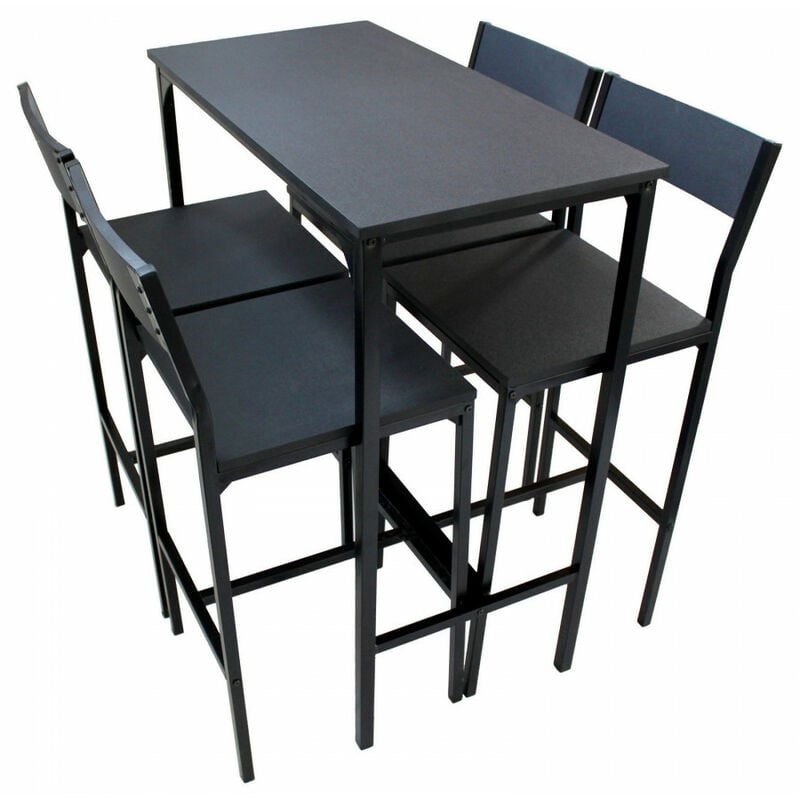 foto del prodotto set tavolo bar sedie mod. lignano con 4 sgabelli