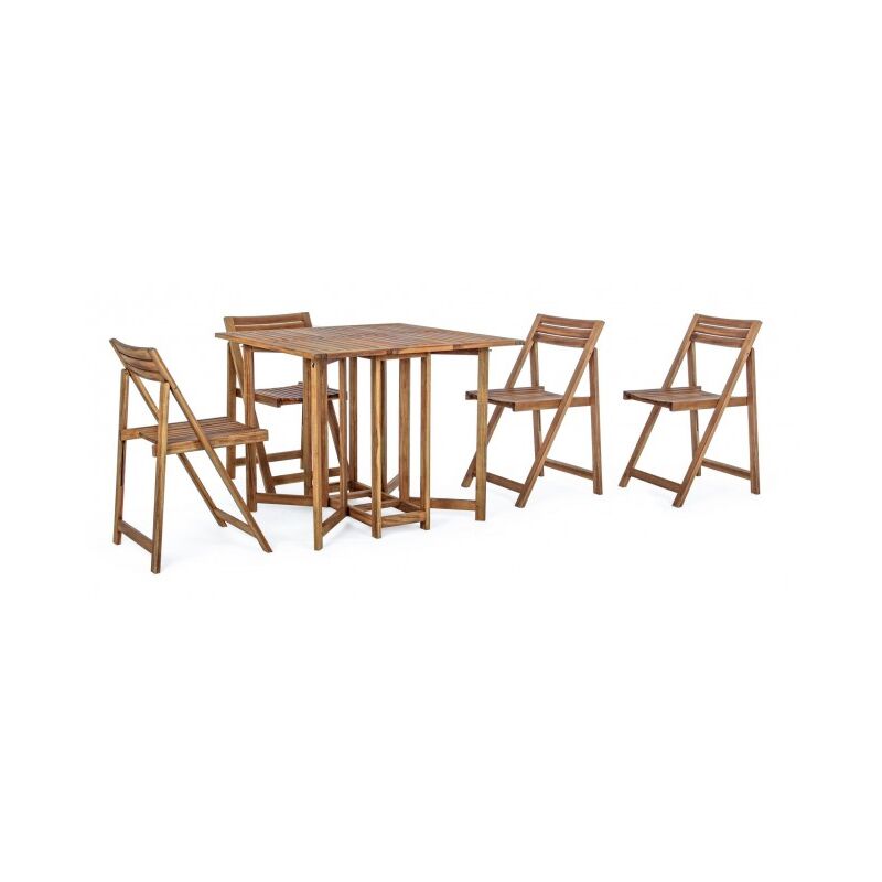 foto del prodotto set tavolo con 4 sedie in legno noemi