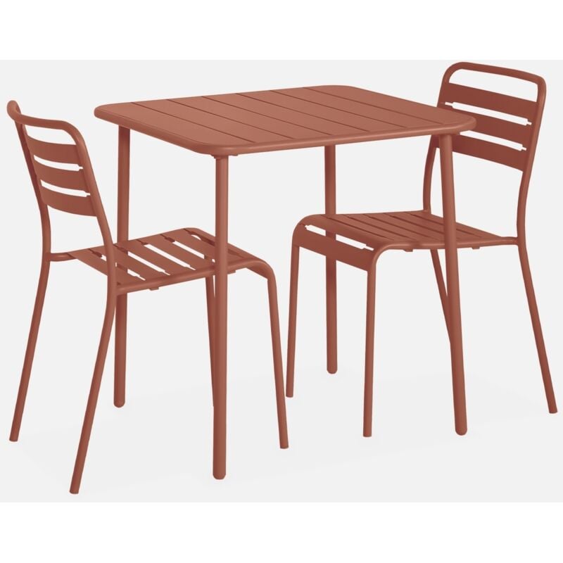 foto del prodotto set tavolo da giardino in metallo con 2 sedie