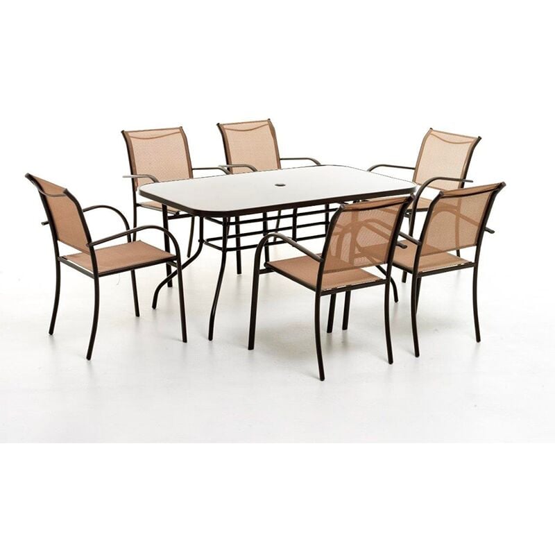 foto del prodotto set tavolo e 6 sedie playa dinning tortora