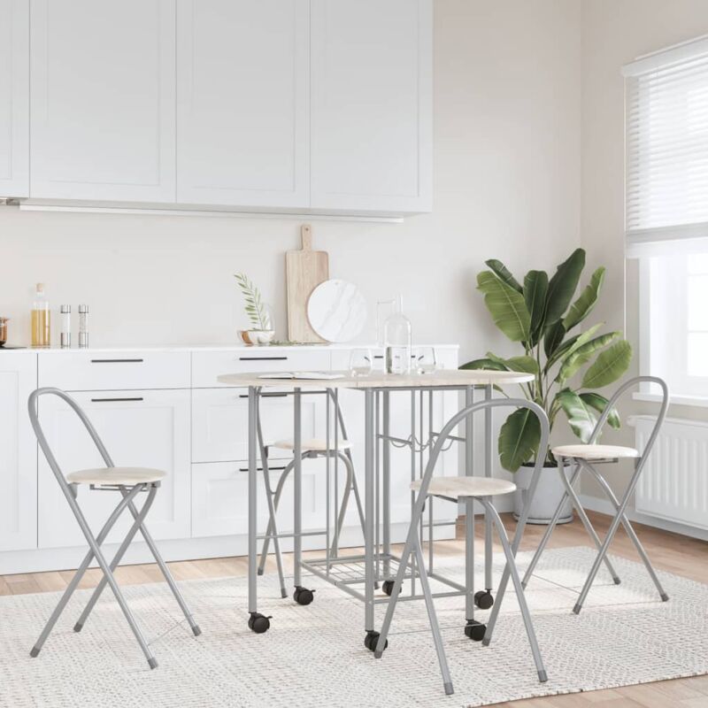 foto del prodotto set tavolo e sedie 5 pz pieghevoli in mdf vidaxl 273024