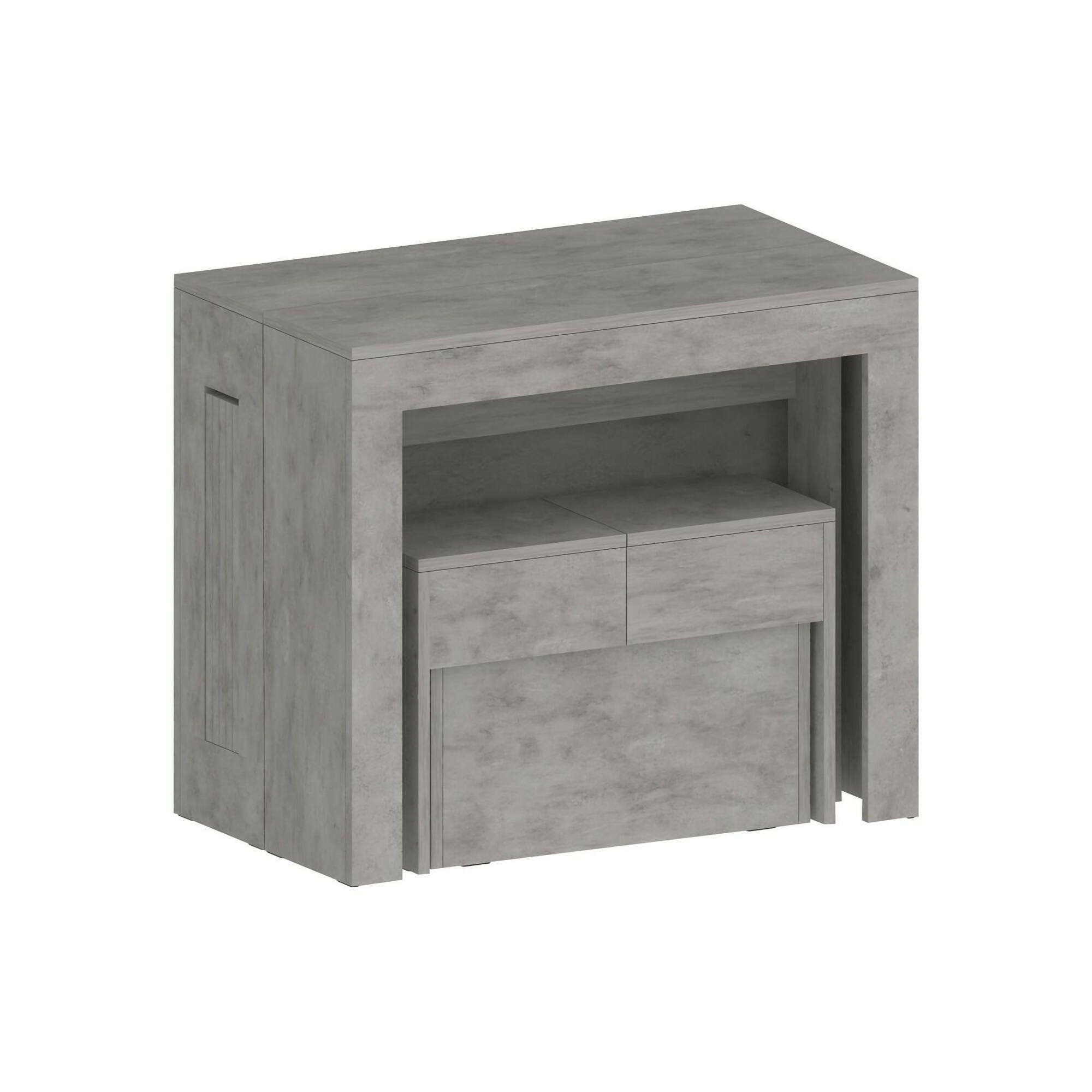 foto del prodotto set tavolo e sedie badesi, composizione multiuso, set con consolle e 1 panca allungabili, 100 made in italy, 66x25h45 cm, grigio