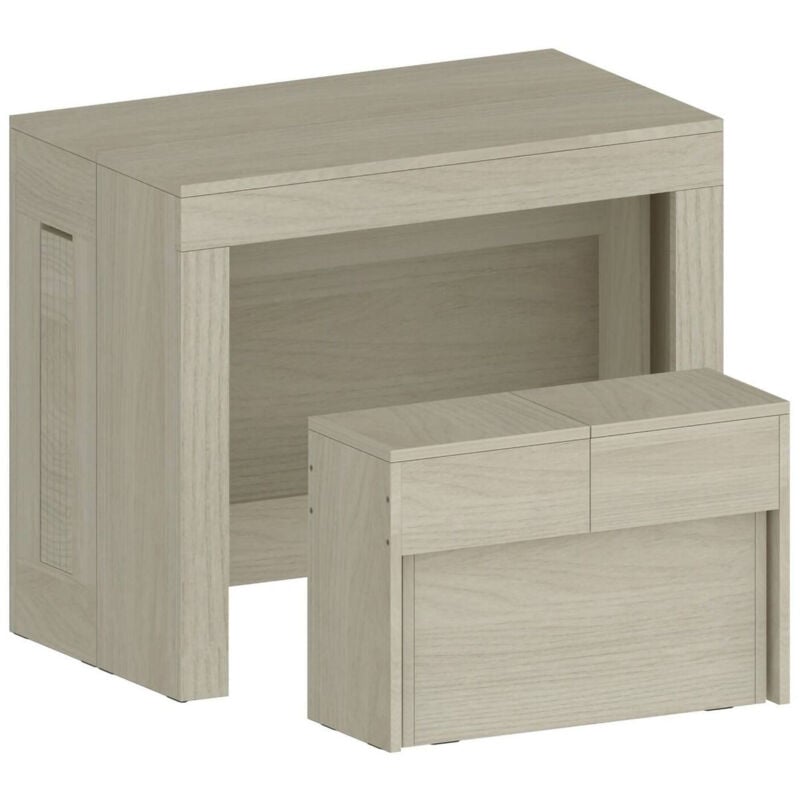 foto del prodotto set tavolo e sedie badesi, composizione multiuso, set con consolle e 1 panca allungabili, 100 made in italy, 66x25h45 cm, olmo dmora