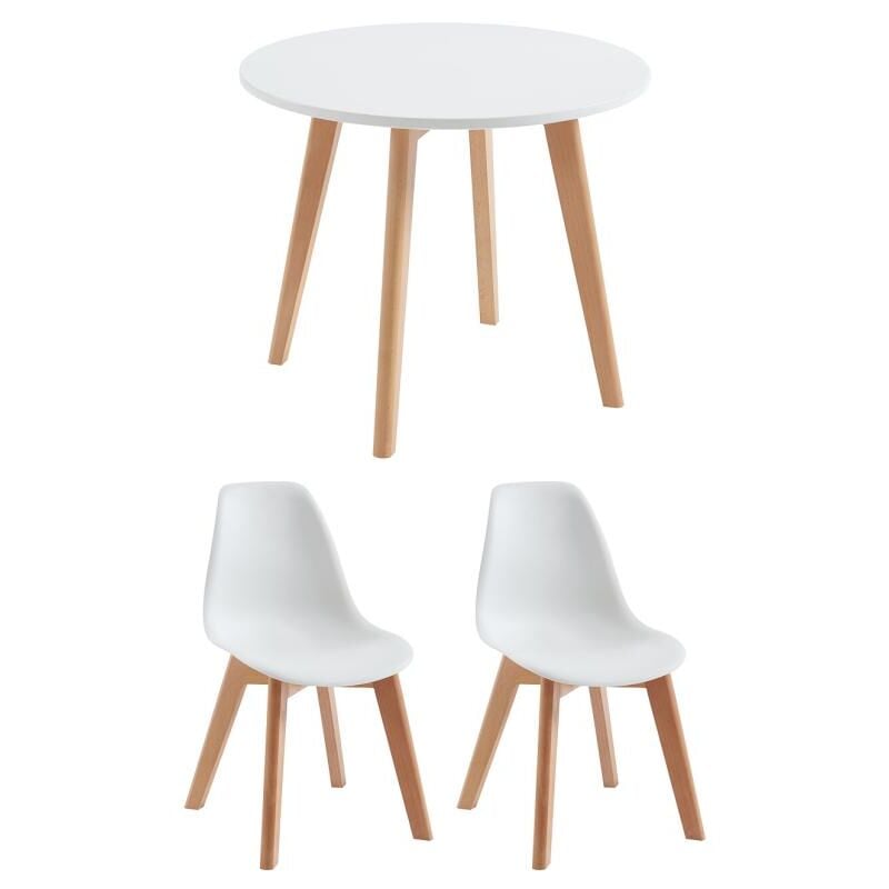 foto del prodotto set tavolo per bambini louloune 2 sedie bianco lilinou