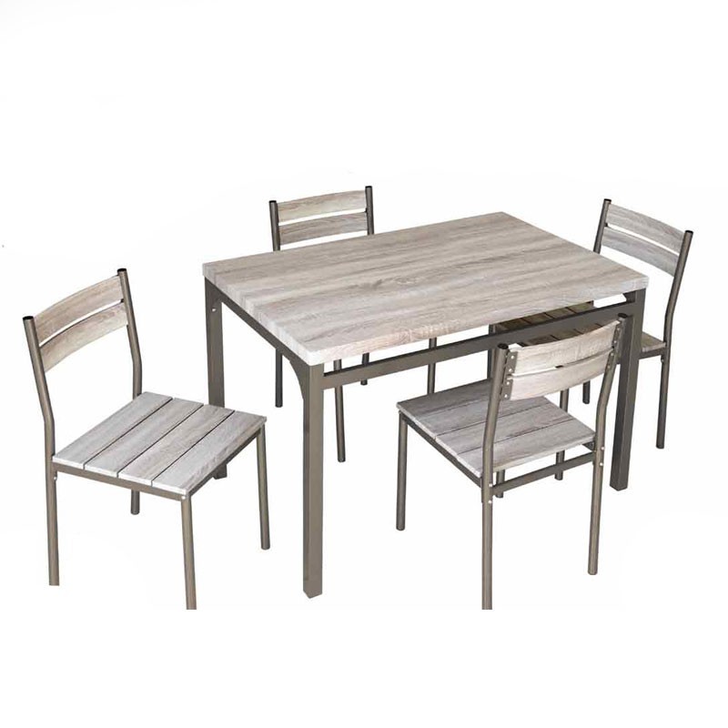 foto del prodotto set tavolo piano vetro con 4 sedie cucina soggiorno
