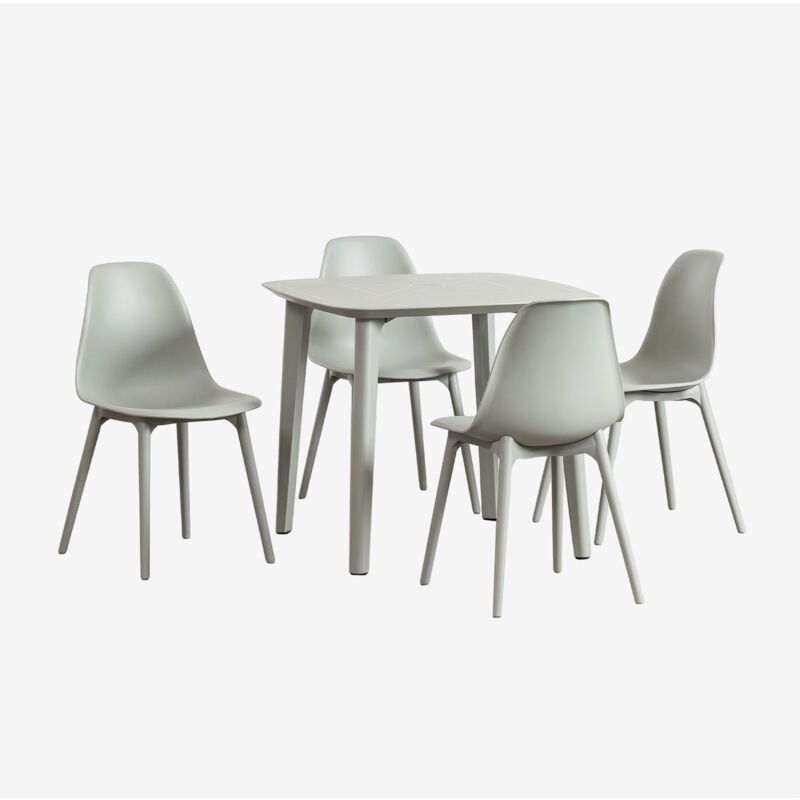 foto del prodotto set tavolo quadrato 85x85 cm e 4 sedie da giardino in polietilene scand sklum
