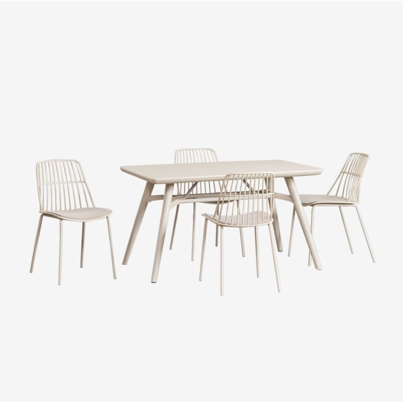 foto del prodotto set tavolo rettangolare scand 134x78 cm e 4 sedie da giardino maeba sklum