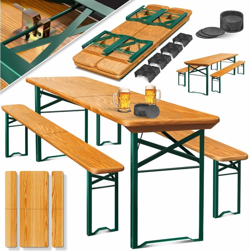 foto del prodotto set tenda da birra 3 pezzi mobili da giardino pieghevole 170 x 46 x 75cm 2x panche da birra 1x tavolo da birra set tendone tavolo da birra tavolo da