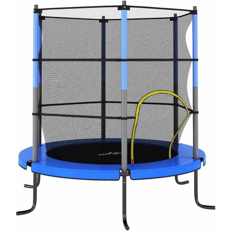foto del prodotto set trampolino con rete di sicurezza rotondo 140x160 cm blue vidaxl