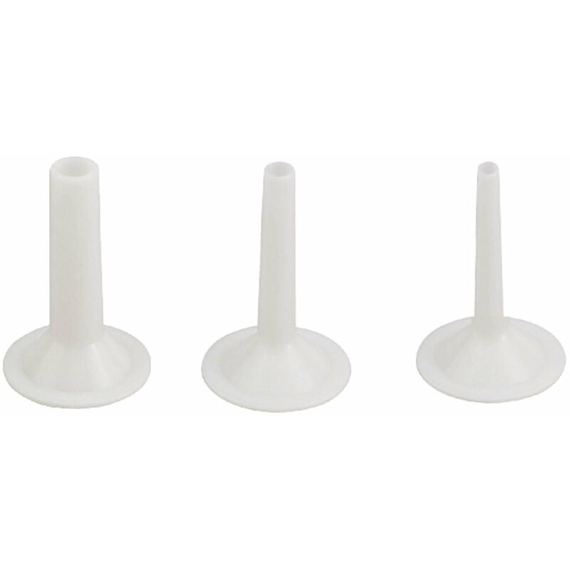 foto del prodotto set tre imbuti insaccatori per tritacarne elettrico reber n 22 conf. 3 pezzi 15 20 25 mm 
