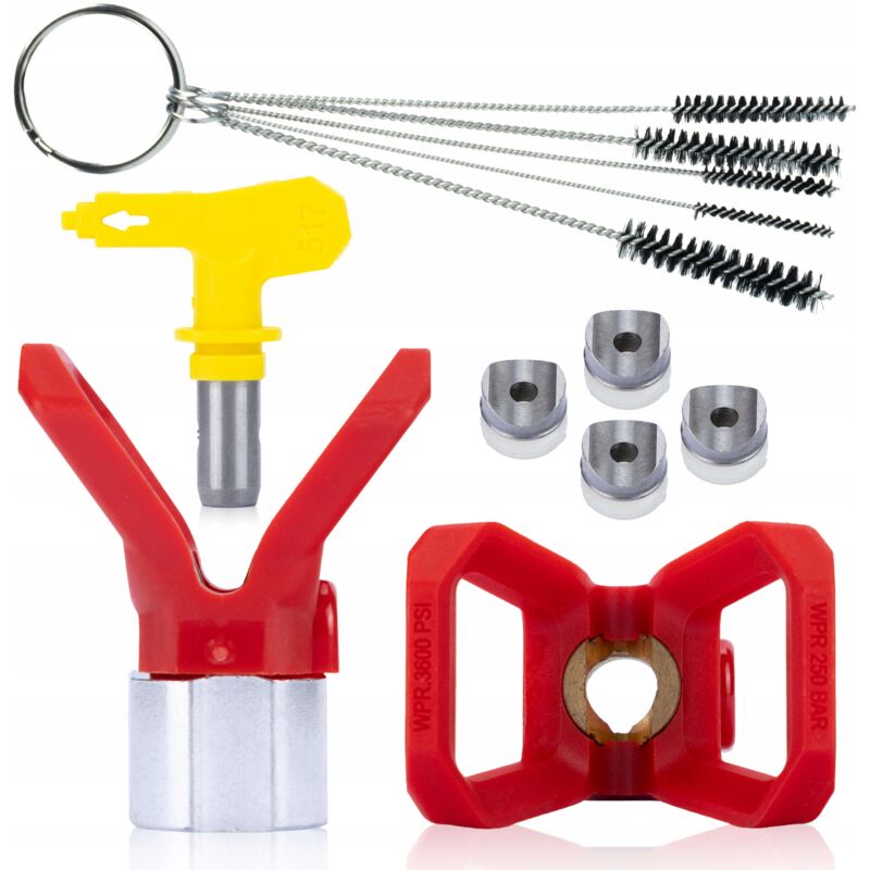 foto del prodotto set ugelli per verniciatura rosfix modello 517 3xpresa guarnizione per coperchio ugello 1xcoperchio ugello per unit di verniciatura spazzole per la