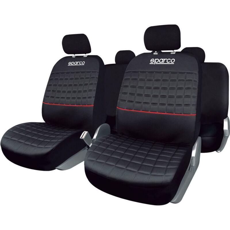 foto del prodotto set universale spc1042 coprisedili auto completo nero rosso
